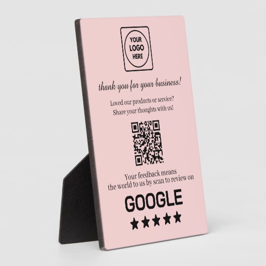 Pink QR Code | Google Business Rating Display フォトプラーク (側面)
