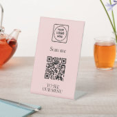 Pink QR Code Menu | Modern Contactless Logo  台座サイン (インサイチュ)