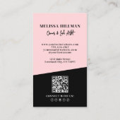 Pink QR Code Photo Lashes Vertical 名刺 (裏面)