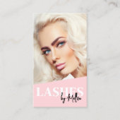 Pink QR Code Photo Lashes Vertical 名刺 (正面)