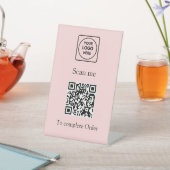 Pink QR Code | Scan-to-Order Custom Business Logo 台座サイン (インサイチュ)