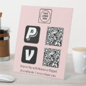 Pink QR Code | Scan-to-Pay Venmo PayPal Logo 台座サイン (インサイチュ)
