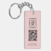 Pink QR | Professional Business Logo Design キーホルダー (正面左)