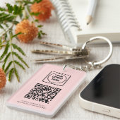 Pink QR | Professional Business Logo Design キーホルダー (正面右)