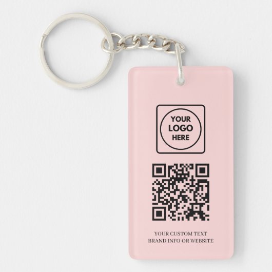 Pink QR | Professional Business Logo Design キーホルダー (正面)