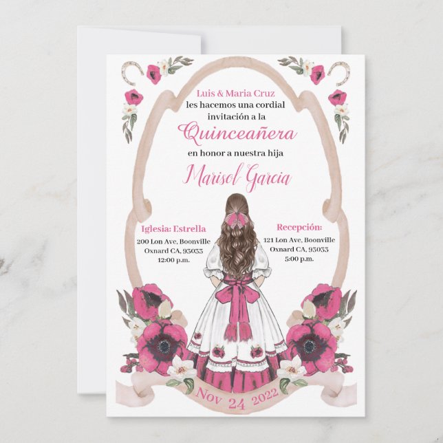 Pink  Quinceanera Charra, Rancho Charro Western (正面)