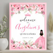 Pink Quinceanera Welcome Sign ポスター