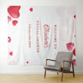 Pink &r ed heart Valentine Bridal Shower Welcome  タペストリー (インサイチュ(横))