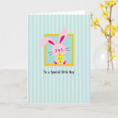 Pink Rabbit Surprise Friend Card カード (黄色い花)