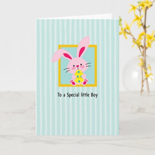 Pink Rabbit Surprise Friend Card カード (黄色い花)