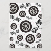 Pink Race Car Birthday Party 招待状 (裏面)