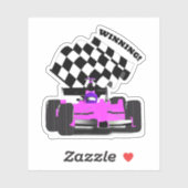 Pink Race Car - Checkered Flag Sports シール (シート)
