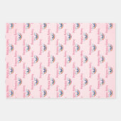 Pink Rainbow and Confetti First Birthday ラッピングペーパーシート (正面)