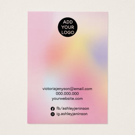 pink rainbow holographic necklace earrings display (裏面)