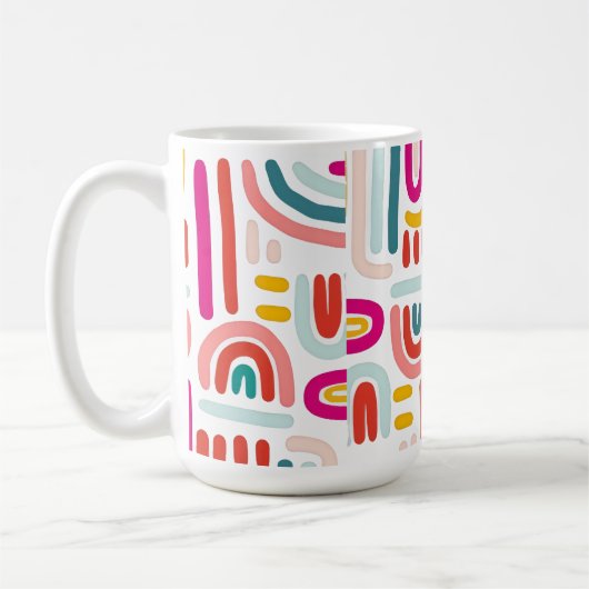 Pink Rainbow Mug – Cute Soft Pastel Coffee Cup コーヒーマグカップ (左)