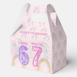 Pink Rainbow Six Seven 67 Birthday Favor Boxes フェイバーボックス