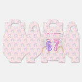 Pink Rainbow Six Seven 67 Birthday Favor Boxes フェイバーボックス (見開き)