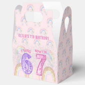 Pink Rainbow Six Seven 67 Birthday Favor Boxes フェイバーボックス (見開き)