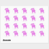 Pink Ram Silhouette ラウンドシール (シート)