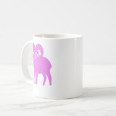 Pink Ram Silhouette Aries Coffee Mug コーヒーマグカップ (正面左)