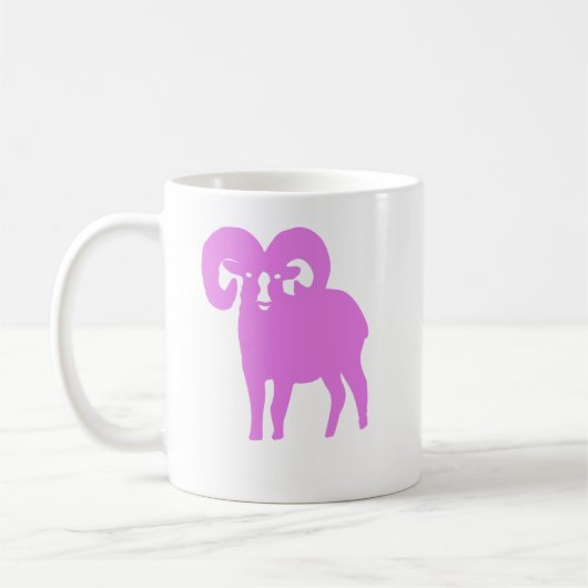 Pink Ram Silhouette Aries Coffee Mug コーヒーマグカップ (左)