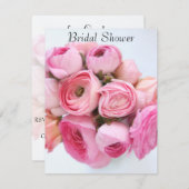 PInk ranunculusバンチブライダルシャワー 招待状 (正面/裏面)