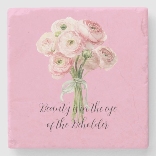 Pink Ranunculus Flowers   ストーンコースター (正面)
