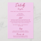 Pink Raspberry Drawn Floral All In One Wedding 招待状 (裏面)