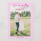 Pink Raspberry Drawn Floral Garden Photo Wedding   招待状 (裏面)