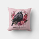 Pink Raven Roses クッション (正面)
