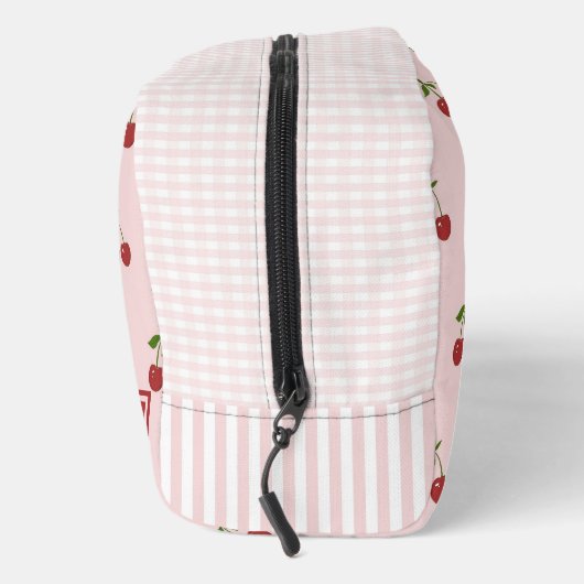 Pink Re Cherry Gingham Pattern Simple Fruit ドップキット (右)