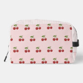 Pink Re Cherry Gingham Pattern Simple Fruit ドップキット (裏面)