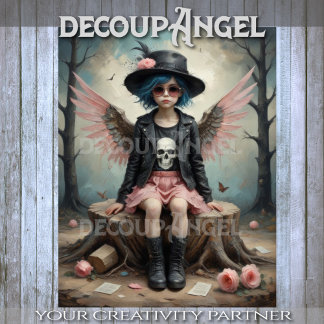 Pink Rebel Angel Decoupage 薄葉紙