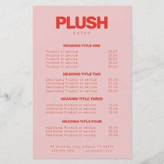 Pink & Redはっきりした Business Serviceのモダン価格表