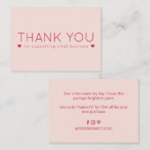 Pink & Redシンプル Businessモダン Card 名刺 (正面/裏面)