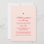 Pink & Red A Little Sweetheart Baby Shower 招待状 (正面)