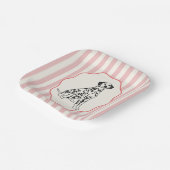 Pink, Red and Black Dog and Stripes ペーパープレート (傾斜あり)