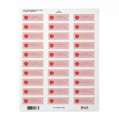 Pink Red Apple Preschool Graduation Address Label ラベル (フルシート)