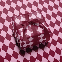 Pink red argyle pattern Christmas Wrapping paper ラッピングペーパー
