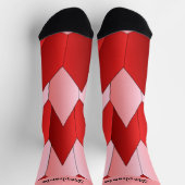 Pink Red Art Deco Design Socks ソックス (上部)