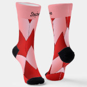 Pink Red Art Deco Design Socks ソックス (傾斜あり)