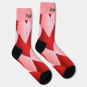 Pink Red Art Deco Design Socks ソックス (右)