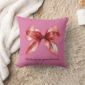 Pink Red Bow クッション (ブランケット)