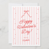 Pink Red Bow Galentine's Valentine's Day Card シーズンカード (正面)