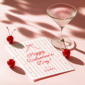 Pink Red Bow Galentine's Valentine's Day Card シーズンカード