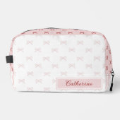 Pink & Red Bow Pattern Coquette Cosmetic  ドップキット (正面)