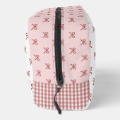 Pink & Red Bow Pattern Gingham Coquette Cosmetic  ドップキット (右)