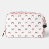 Pink & Red Bow Pattern Gingham Coquette Cosmetic  ドップキット (裏面)