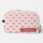 Pink & Red Bow Pattern Gingham Coquette Cosmetic  ドップキット (正面)