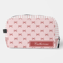 Pink & Red Bow Pattern Gingham Coquette Cosmetic  ドップキット